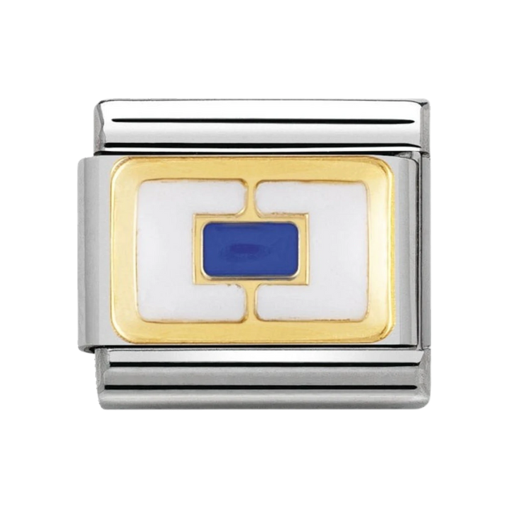 NOMINATION COMPOSABLE Classic NAUTICAL ALPHABET in stainless steel with enamel and 18k gold S 030233_19