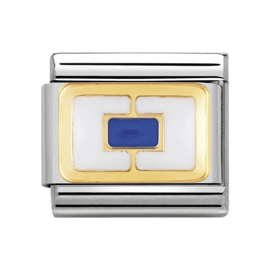 NOMINATION COMPOSABLE Classic NAUTICAL ALPHABET in stainless steel with enamel and 18k gold S 030233_19