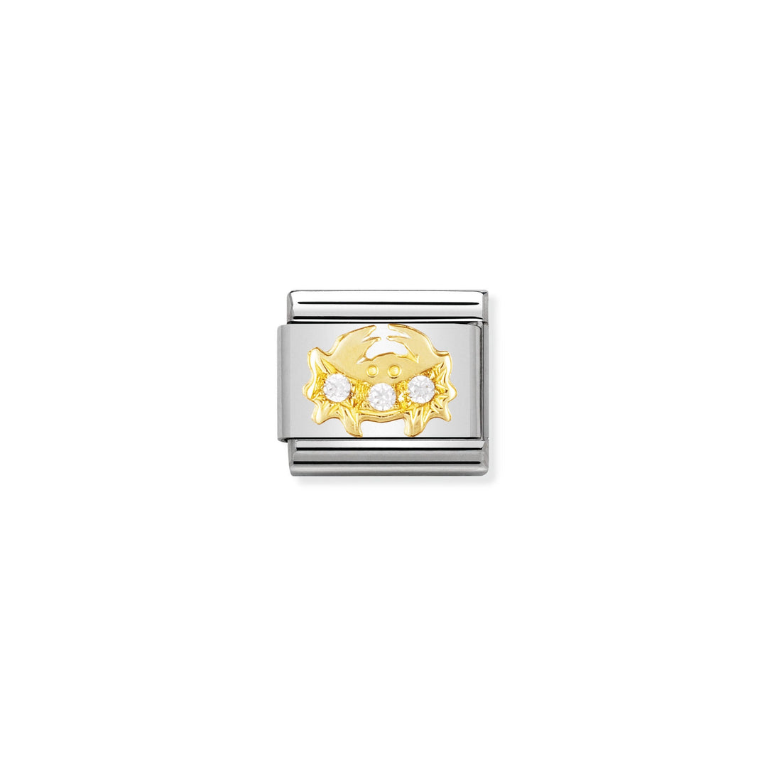 NOMINATION COMPOSABLE Classic ZODIAC in stainless steel with 18k gold and Cubic Zirconia Cancer 030302_04