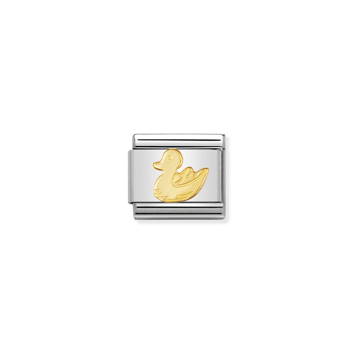 NOMINATION COMPOSABLE Classic ANIMALS (WATER) in stainless steel and 18k gold Duck 030113_01