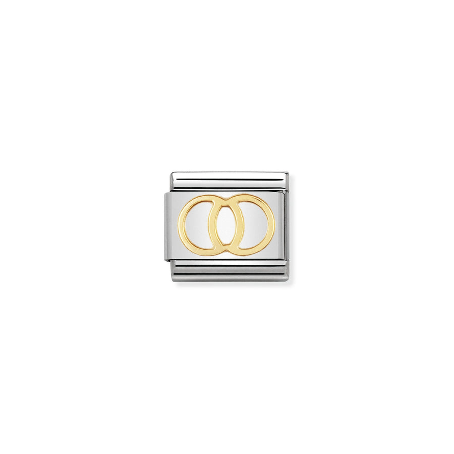 NOMINATION COMPOSABLE Classic DAILY LIFE in stainless steel with 18k gold Wedding rings 030109_21