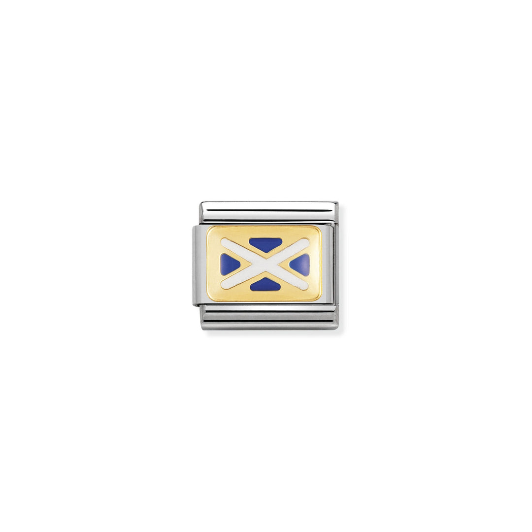 NOMINATION COMPOSABLE Classic EUROPE FLAG in stainless steel with enamel and 18k gold SCOTLAND 030234_07