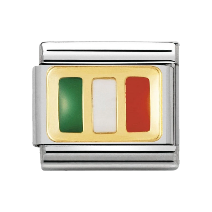 NOMINATION COMPOSABLE Classic EUROPE FLAG in stainless steel with enamel and 18k gold IRELAND 030234_10