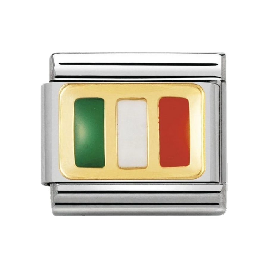NOMINATION COMPOSABLE Classic EUROPE FLAG in stainless steel with enamel and 18k gold IRELAND 030234_10