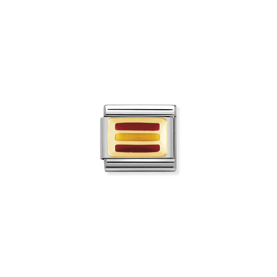 NOMINATION COMPOSABLE Classic EUROPE FLAG in stainless steel with enamel and 18k gold SPAIN 030234_18