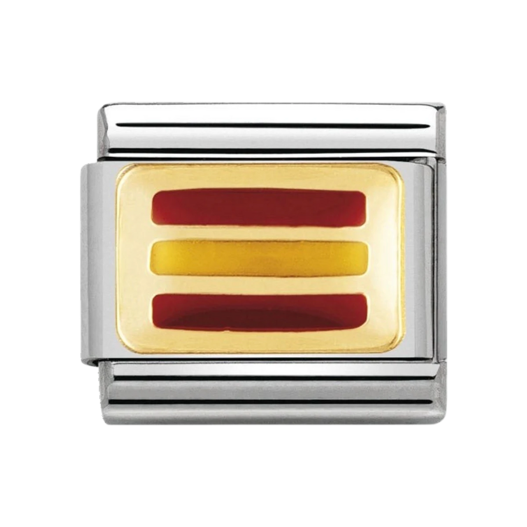 NOMINATION COMPOSABLE Classic EUROPE FLAG in stainless steel with enamel and 18k gold SPAIN 030234_18