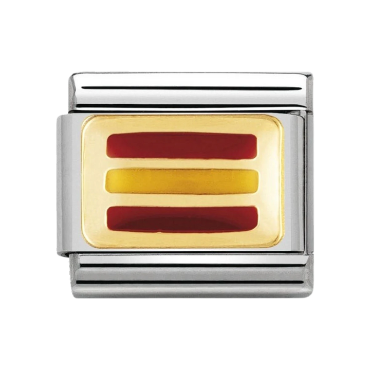 NOMINATION COMPOSABLE Classic EUROPE FLAG in stainless steel with enamel and 18k gold SPAIN 030234_18