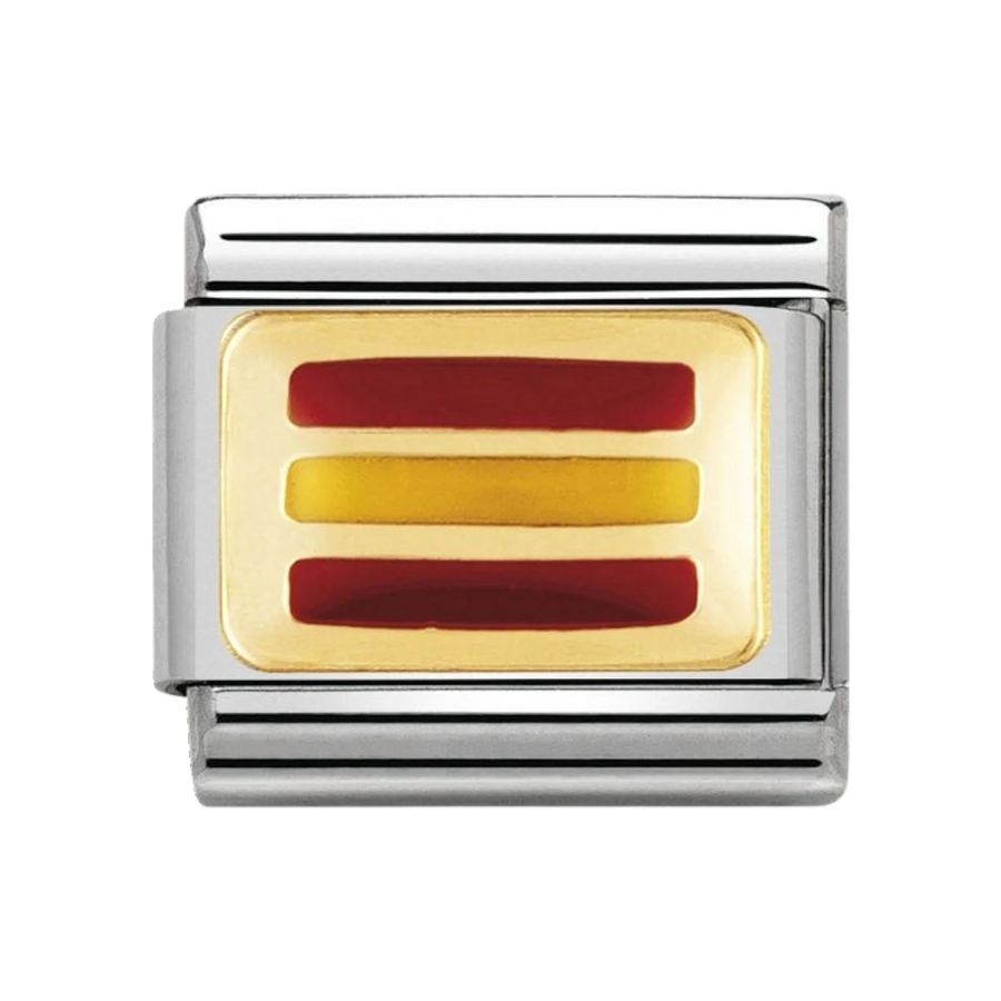 NOMINATION COMPOSABLE Classic EUROPE FLAG in stainless steel with enamel and 18k gold SPAIN 030234_18