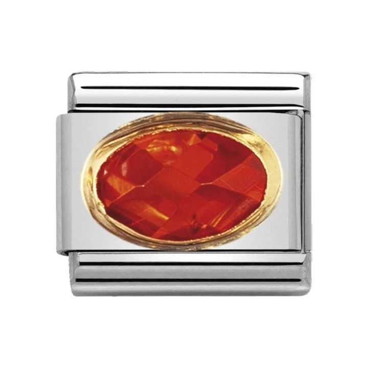 NOMINATION COMPOSABLE Classic FACETED CUBIC zirconia, stainless steel and 18k gold ORANGE