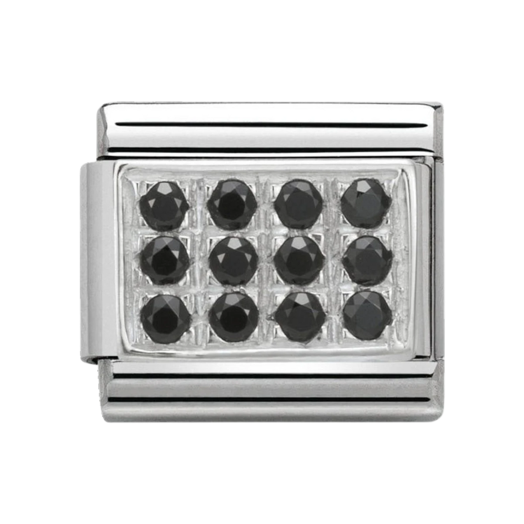NOMINATION Composable CL PAVE in stainless steel, Cubic zirconia and 925 silver Black CZ 330307_10