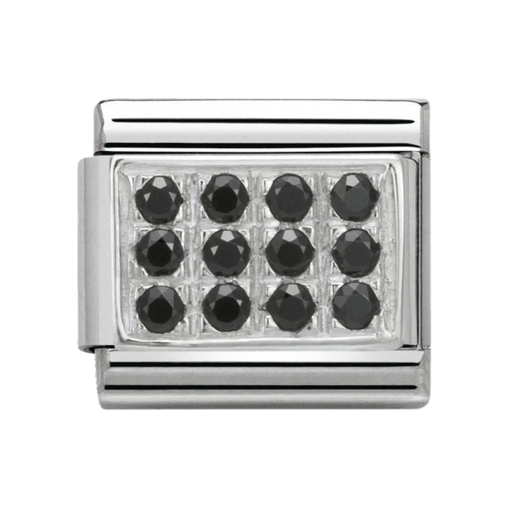 NOMINATION Composable CL PAVE in stainless steel, Cubic zirconia and 925 silver Black CZ 330307_10