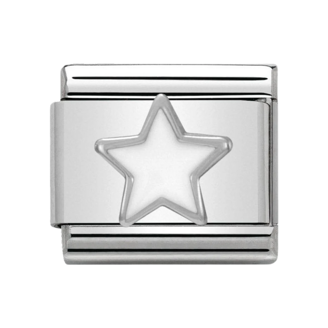 NOMINATION Composable Classic SYMBOLS in stainless steel , enamel and silver 925 White Star 330202_04