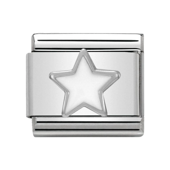 NOMINATION Composable Classic SYMBOLS in stainless steel , enamel and silver 925 White Star 330202_04