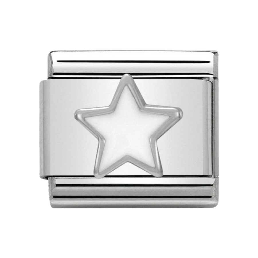 NOMINATION Composable Classic SYMBOLS in stainless steel , enamel and silver 925 White Star 330202_04