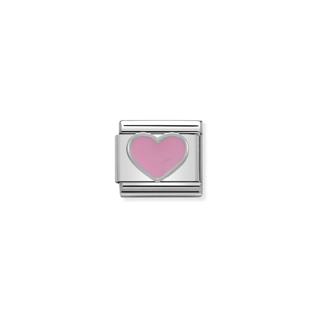 NOMINATION Composable Classic SYMBOLS in stainless steel , enamel and silver 925 Pink Heart 330202_18