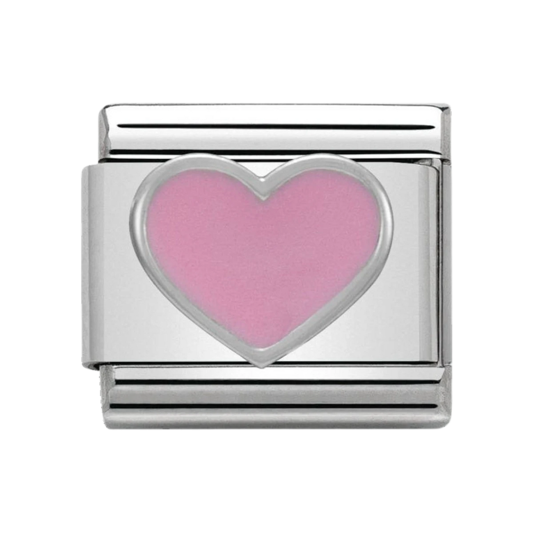 NOMINATION Composable Classic SYMBOLS in stainless steel , enamel and silver 925 Pink Heart 330202_18