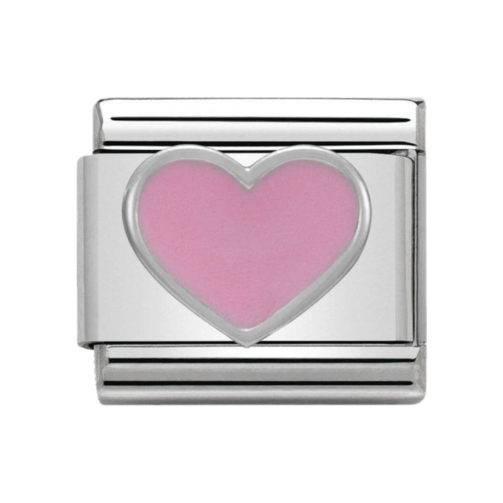 NOMINATION Composable Classic SYMBOLS in stainless steel , enamel and silver 925 Pink Heart 330202_18