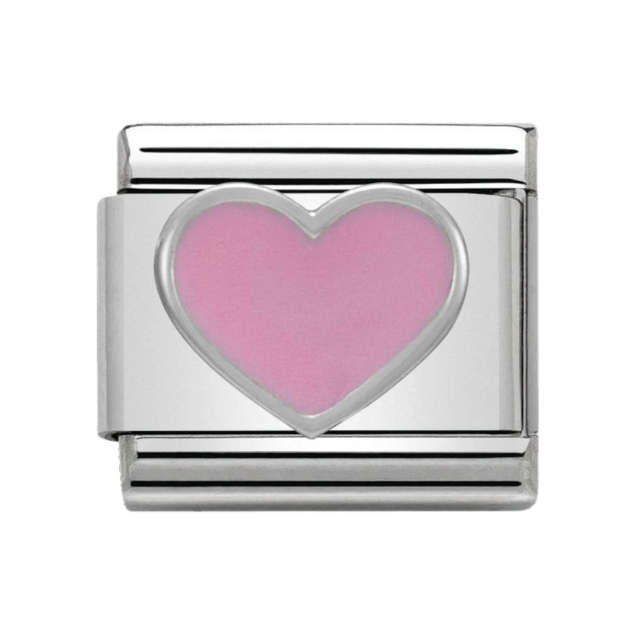 NOMINATION Composable Classic SYMBOLS in stainless steel , enamel and silver 925 Pink Heart 330202_18