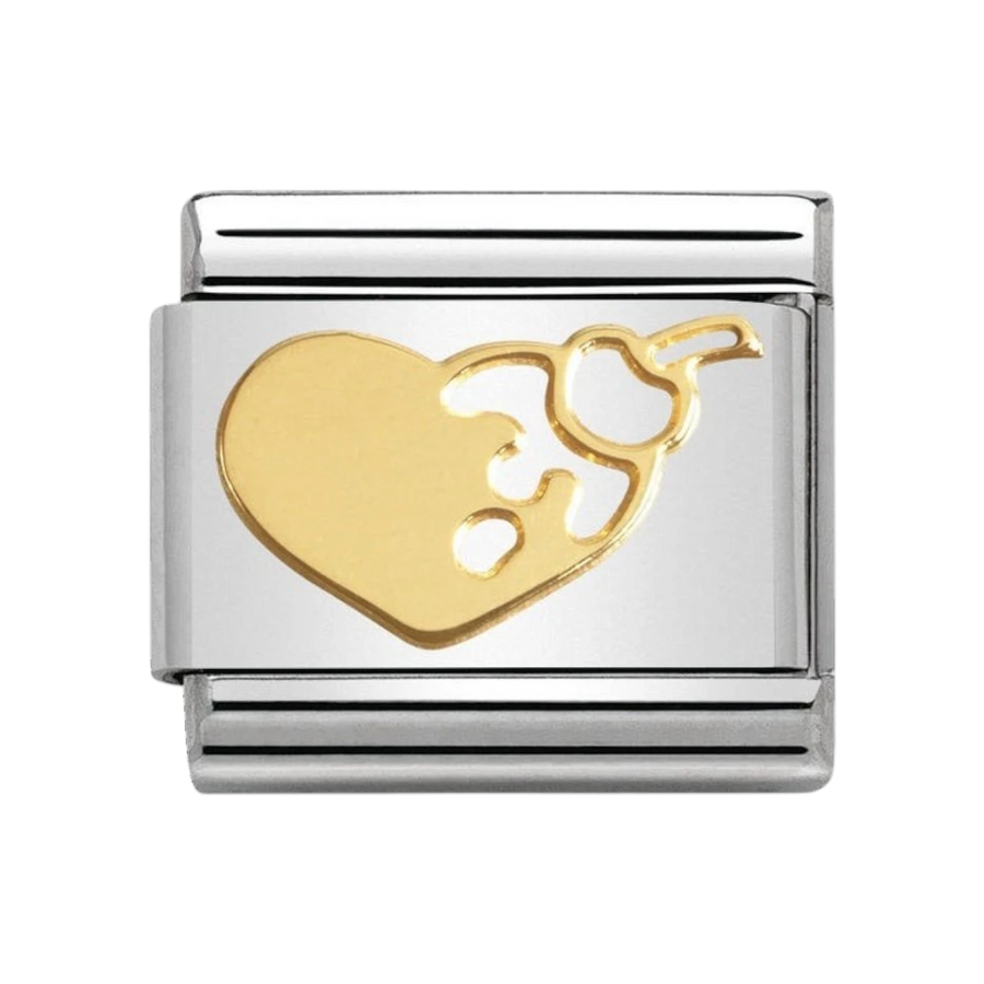 NOMINATION Composable Classic SYMBOLS and steel and 18k gold cookie heart 030162_04