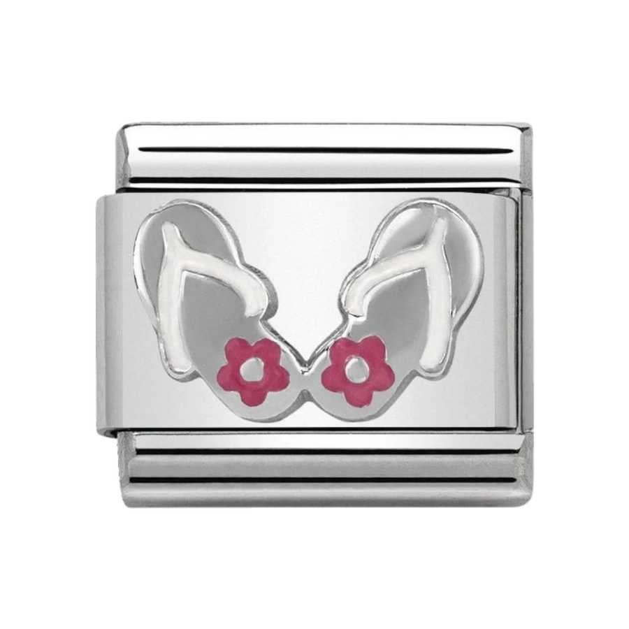 NOMINATION Composable Classic SYMBOLS in stainless steel , enamel and silver 925 Flip-Flops 330202_30