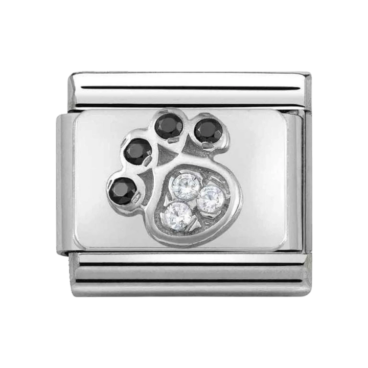 NOMINATION Composable CL SYMBOLS steel , Cubic zirconia and silver 925 Paw Print 330304_14