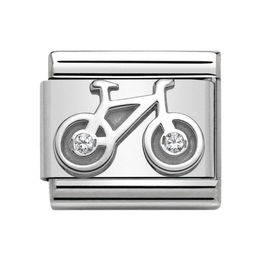 NOMINATION Composable CL symbols stainless steel , silver 925, and swarovski zirconia. Bycicle