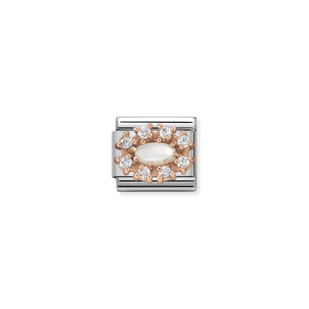 NOMINATION Composable Classic STONES stainless steel, zirconia and 9k gold (R) WHITE MOTHER OF PEARL 430308_12