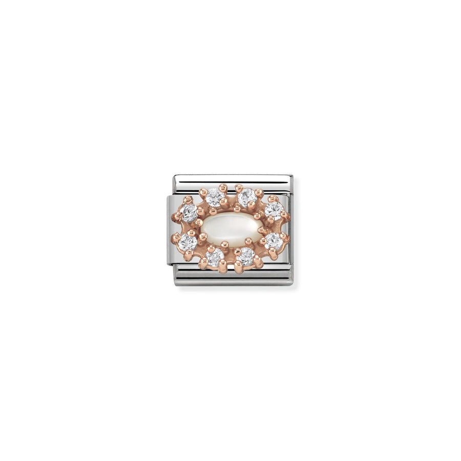 NOMINATION Composable Classic STONES stainless steel, zirconia and 9k gold (R) WHITE MOTHER OF PEARL 430308_12