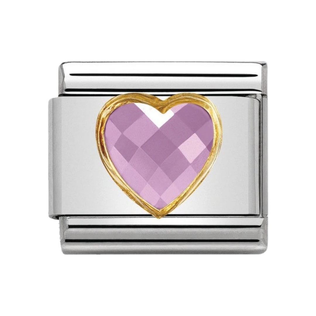 Nomination Composable Classic Multifaceted pink heart link charm - 030610_003