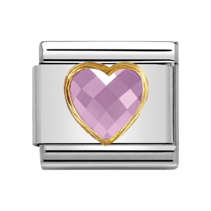 Nomination Composable Classic Multifaceted pink heart link charm - 030610_003