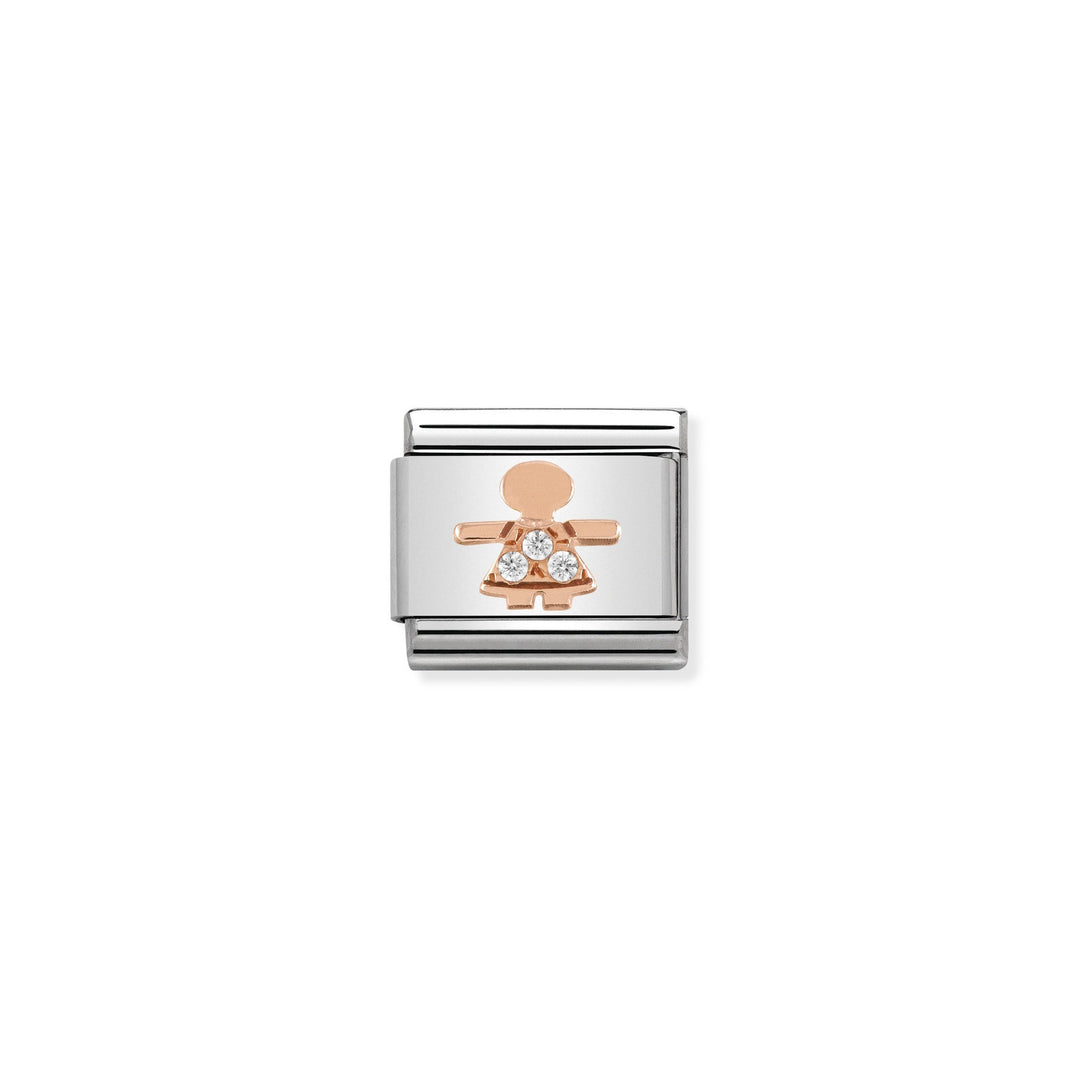 Nomination Composable Classic girl link in Rose Gold with stones charm - 430305_07