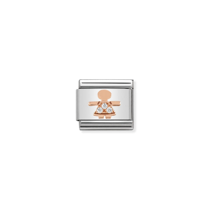 Nomination Composable Classic girl link in Rose Gold with stones charm - 430305_07