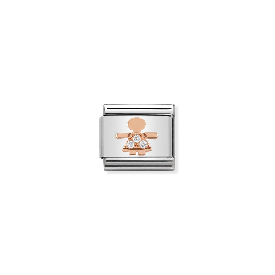 Nomination Composable Classic girl link in Rose Gold with stones charm - 430305_07