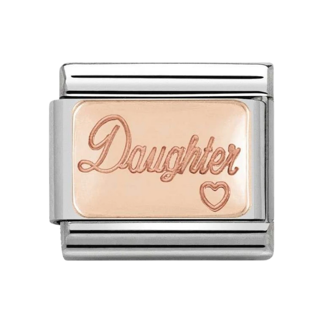 NOMINATION Composable Classic PLATES in stainless steel with 9K rose gold CUSTOM Daughter plate 430101_43