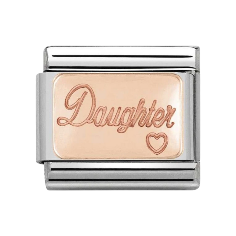 NOMINATION Composable Classic PLATES in stainless steel with 9K rose gold CUSTOM Daughter plate 430101_43