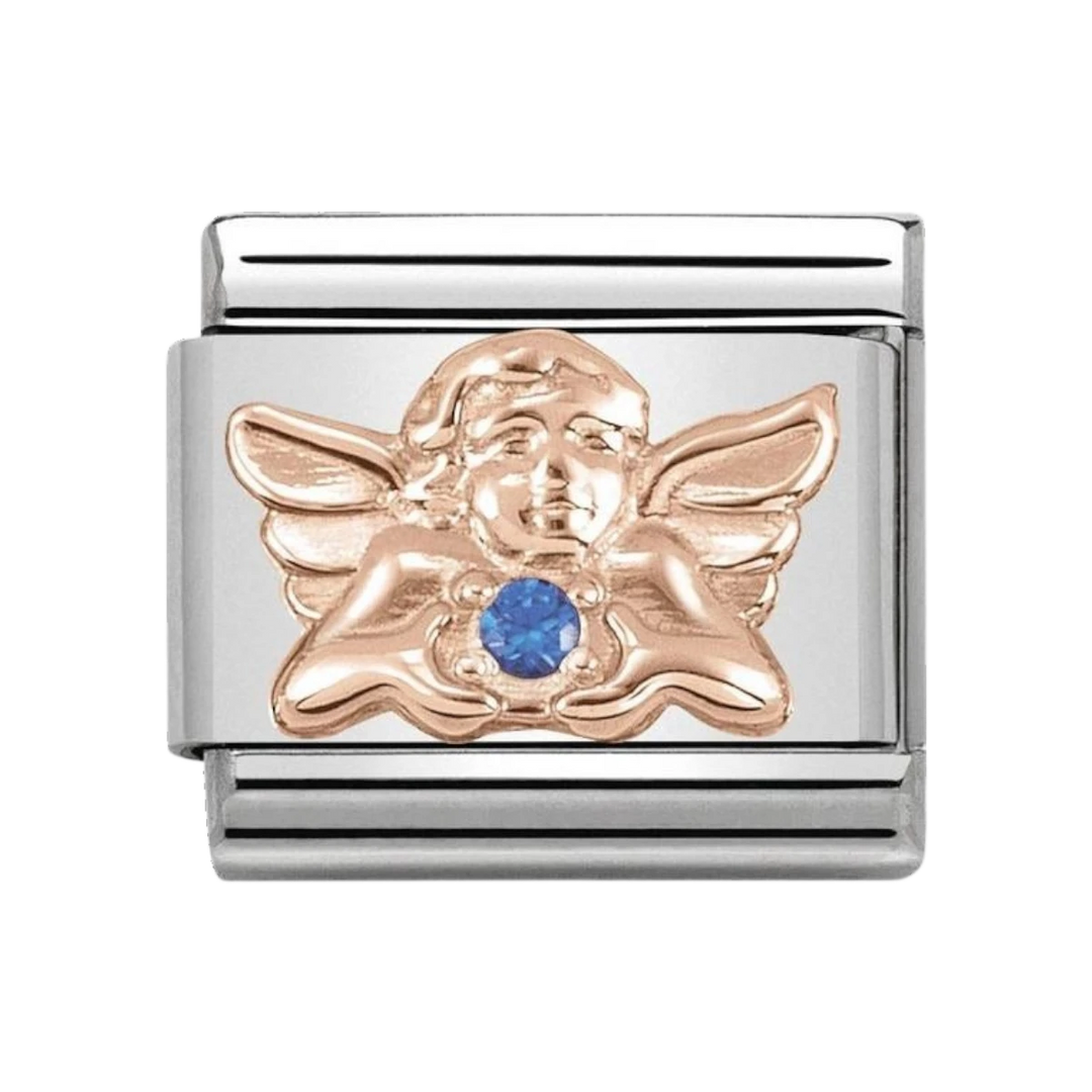 NOMINATION Composable Classic Symbols in stainless steel with 9K rose gold and CZ Angel of Health and Wellbeing 430302_20