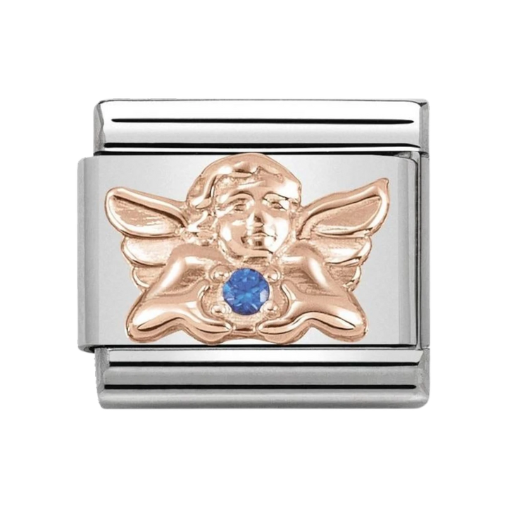 NOMINATION Composable Classic Symbols in stainless steel with 9K rose gold and CZ Angel of Health and Wellbeing 430302_20