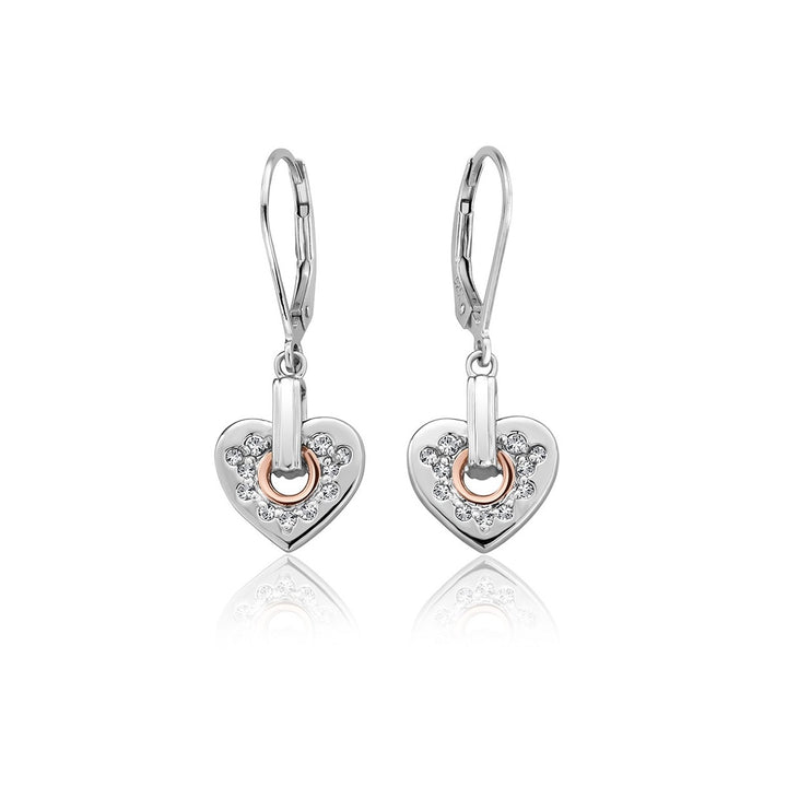 Clogau Cariad Sparkle Heart Earrings 3SCCE01