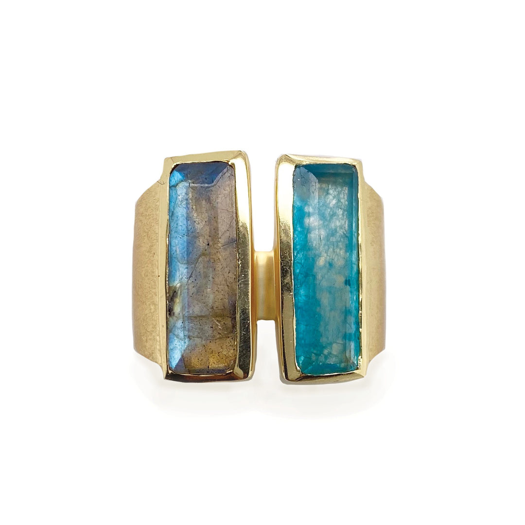 Sarah Alexander Bronx Double Gemstone Bar Contemporary Ring