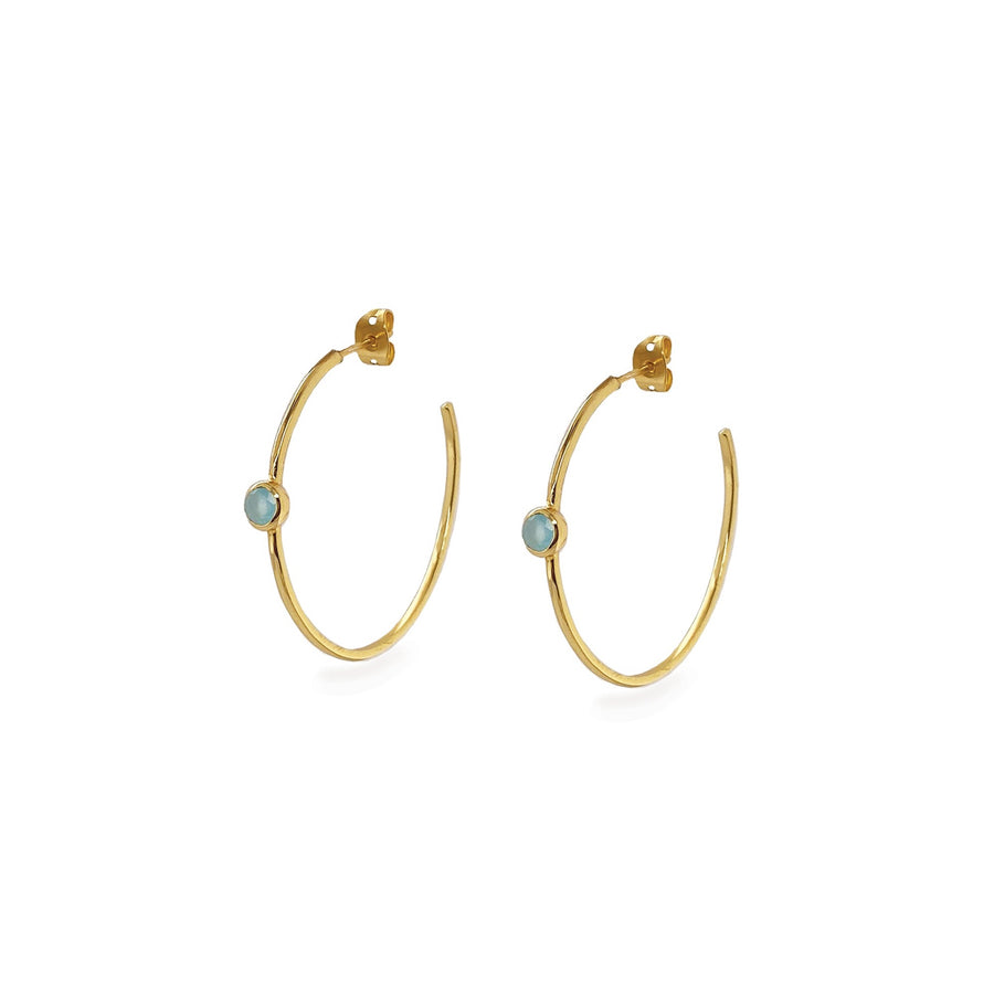 Sarah Alexander Oracle Aqua Calci Hoop Earrings