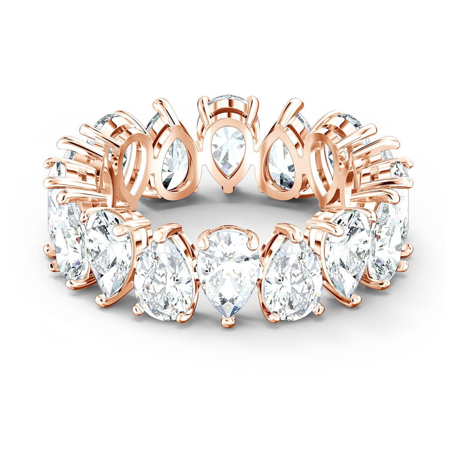 Swarovski Vittore Pear Ring - White with Rose Gold Plating