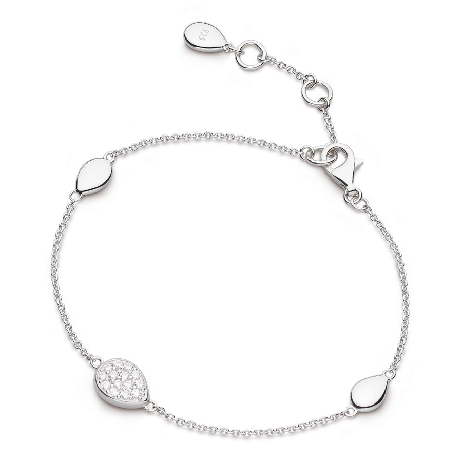 Kit Heath Coast Pebble Glisten CZ Pave Station RP 7.5" Bracelet 70188CZ