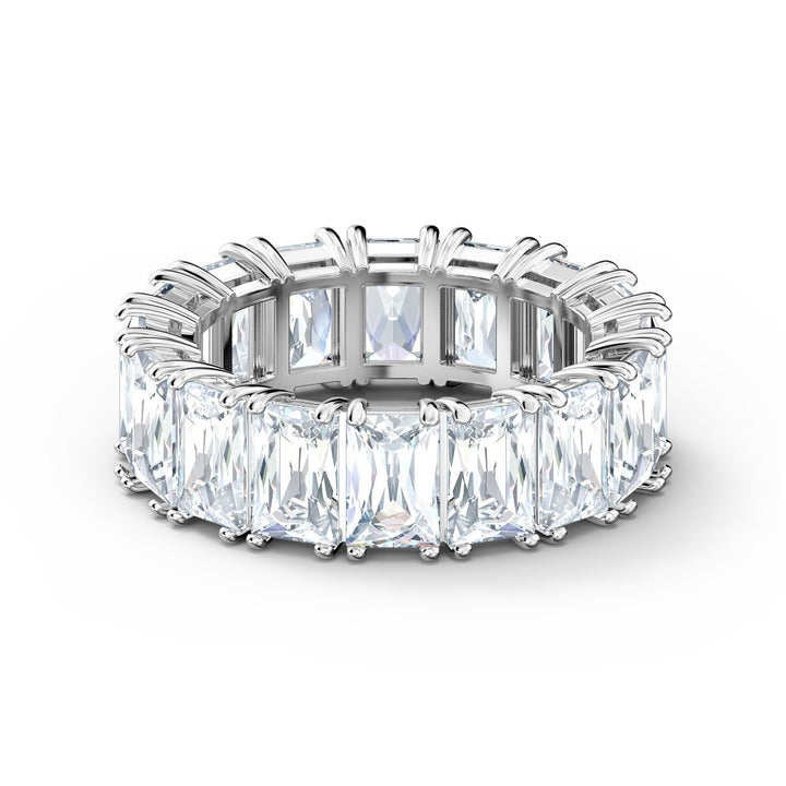 Swarovski Vittore Wide Ring - White with Rhodium Plating