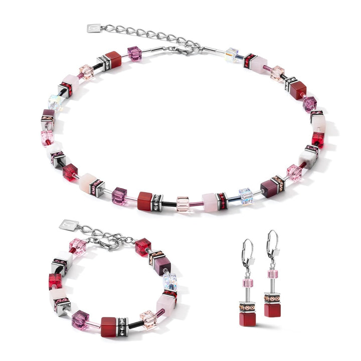 Coeur De Lion GeoCUBE Bracelet - Crystals and Gemstones Red Purple
