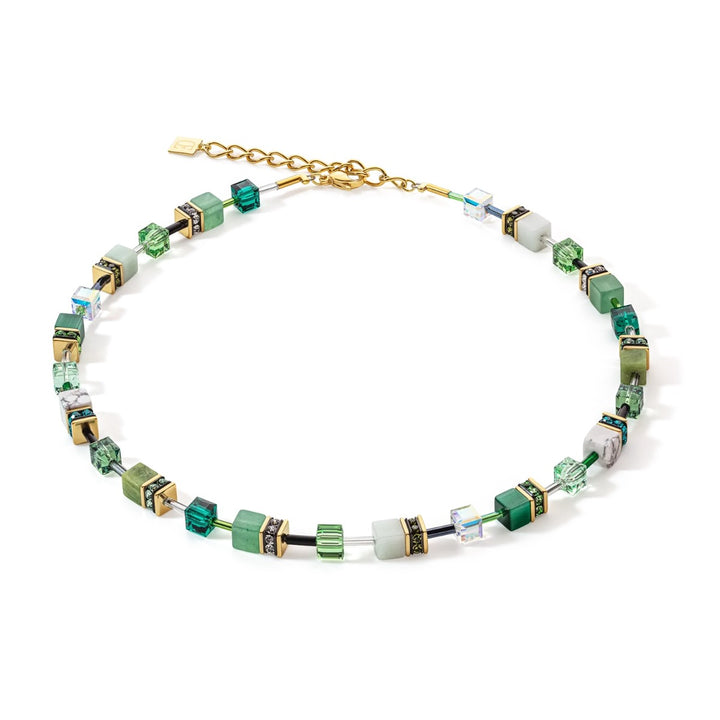 Coeur De Lion GeoCUBE Necklace - Iconic Precious Green and Gold