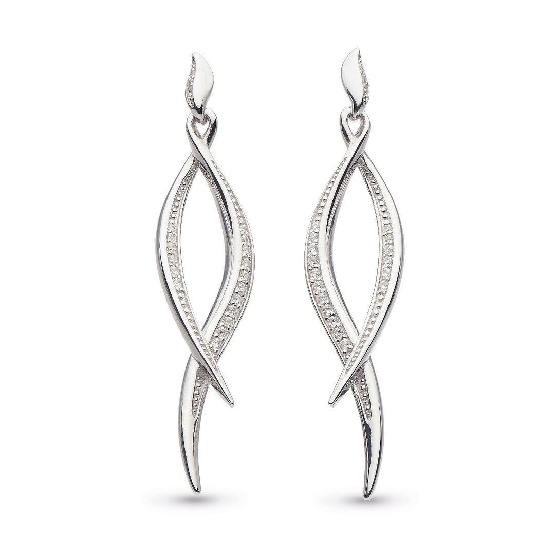 Kit Heath Entwine Twine Twist with CZ Drop Earrings 50225CZ028