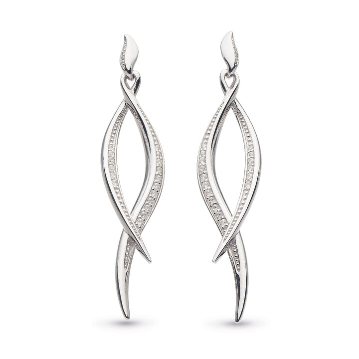 Kit Heath Entwine Twine Twist with CZ Drop Earrings 50225CZ028