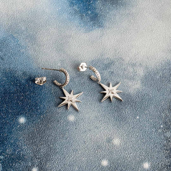 Kit Heath CÃ©leste North Star PavÃ© Hoop Earrings - 50467CZ