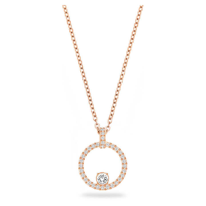 Niche Jewellery Swarovski Creativity Circle Pendant - White with Rose Gold Plating