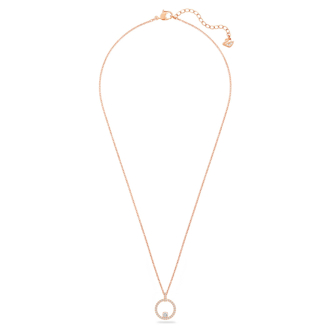 Niche Jewellery Swarovski Creativity Circle Pendant - White with Rose Gold Plating detail